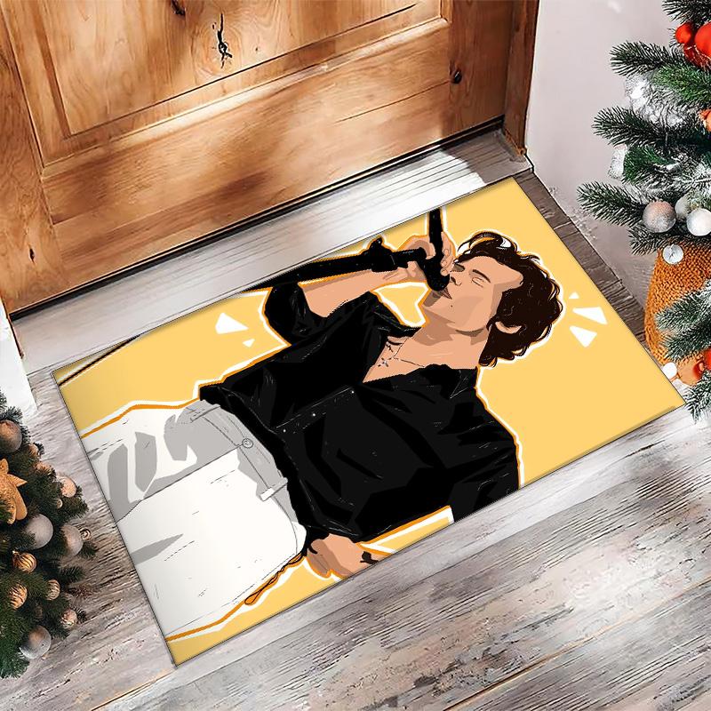 Soft Crystal Velvet Floor Rug,Harry Styles Anti Slip Decorative Carpet, Plush Area Mat For Indoor Home Decoration