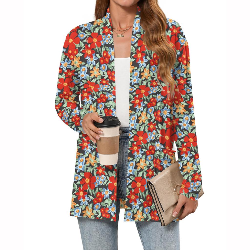 Women's Lightweight Cardigan Sweaters Open Front Long Sleeve Casual Loose Thin Cardigans With Pockets
