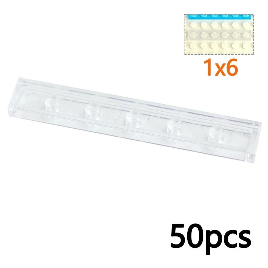 DIY Transparent Clear Building Blocks Smooth Thin Bricks Compatible with Leading Brands