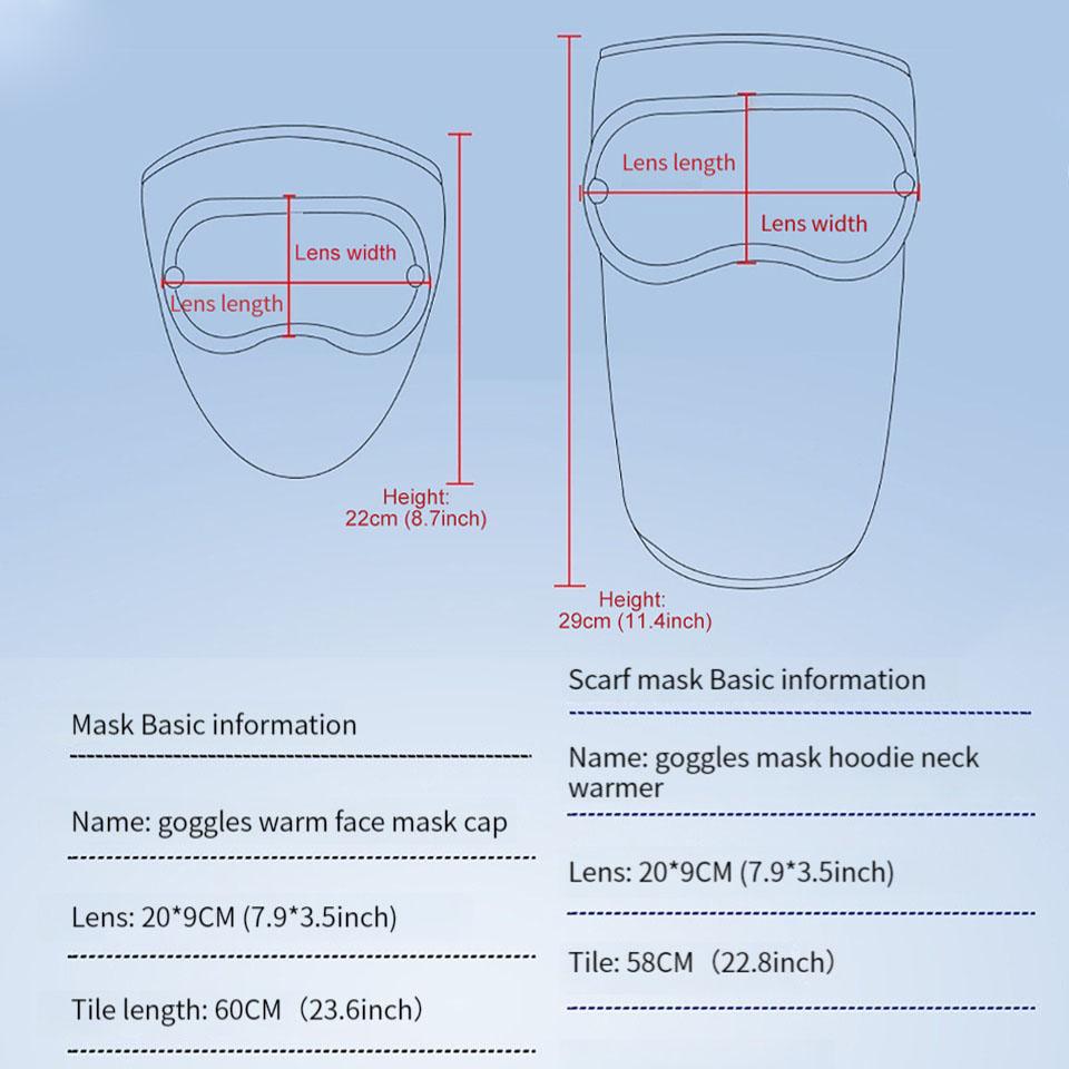 Getinfit Winter Extended Fleece Warm Mask Fleece Riding Windproof High Definition Goggles Hanging Ear Anti Fog And Dust Mask