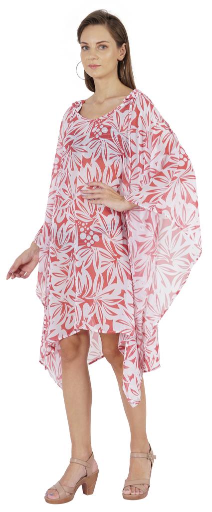 Moomaya Women  s Short Hoodie Kaftan Loose Tunic Kimono Sleeve Mini Beach Cover Up