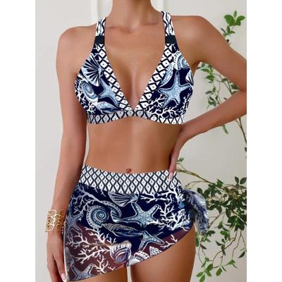 Bademode Damen Badeanzug Push Up Bikini Set Hohe Taille Badeanzug Beachwear Badekleid Übergröße