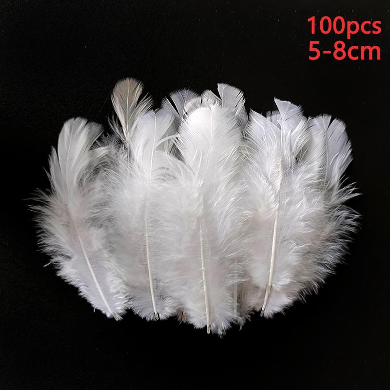 4-8Cm Feathers Decoration White 100Pcs Plumas For Crafts Small Bulk Goose Chicken Dream Catcher Making Massage House Piume Salon