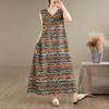 DIMANAF New Women Plus Size Summer Lady Long Dress Loose Oversize Maxi Floral Print Beach Sundress Clothing Vest Sleeveless 2026