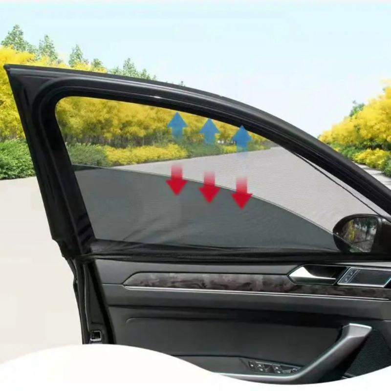 4PCS/1set Japanese Car Window Screen Door Covers SUV Universal Side Car Sun Window Shades for Baby Mesh Sleeve Car Mosquito Net