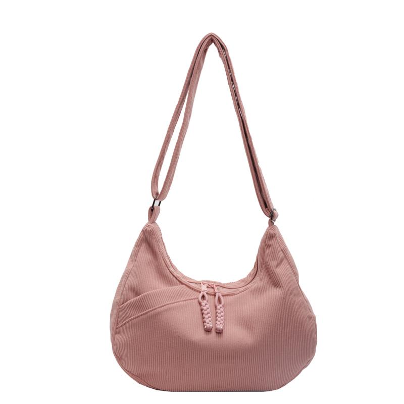 Hohe Kapazität Samt Pendeln Damen Taschen Herbst neue Mode einfarbig Schultertaschen vielseitig praktische Umhängetaschen