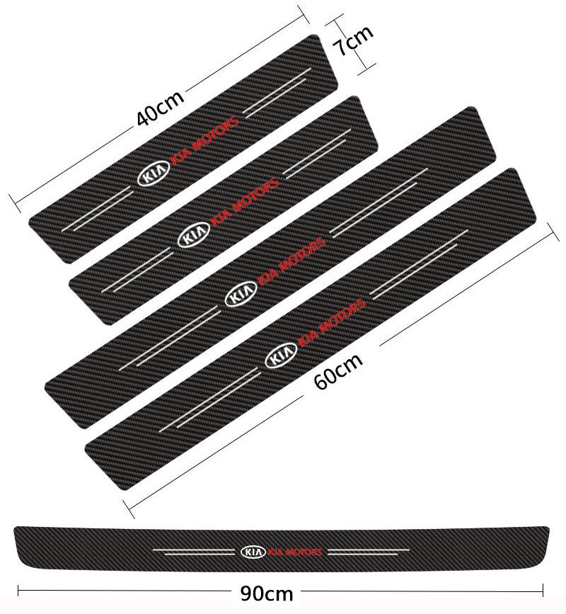 Car Door Sill Protector Carbon Fiber Anti-Scratch Step Guard