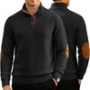 Men's Patterned Pullover Sweatshirt, Lapel Single Breasted Slim Fit Top with Welt Pockets
