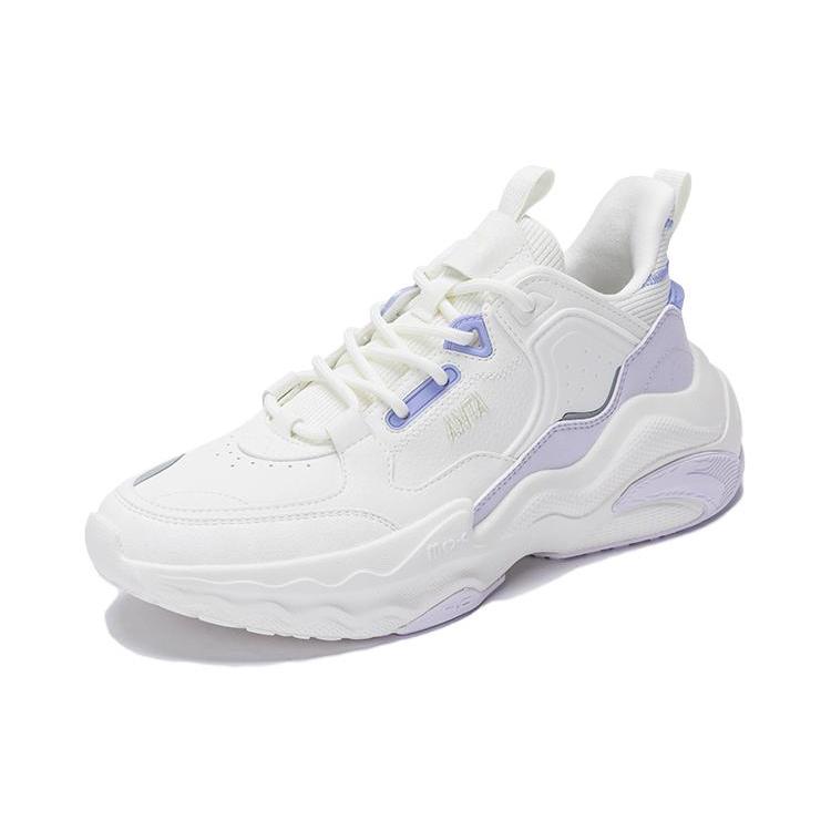 

New Anta Life Collection Slip Resistant Abrasion Resistant Low top Casual Shoes Women s White 122458812S-1 37.5