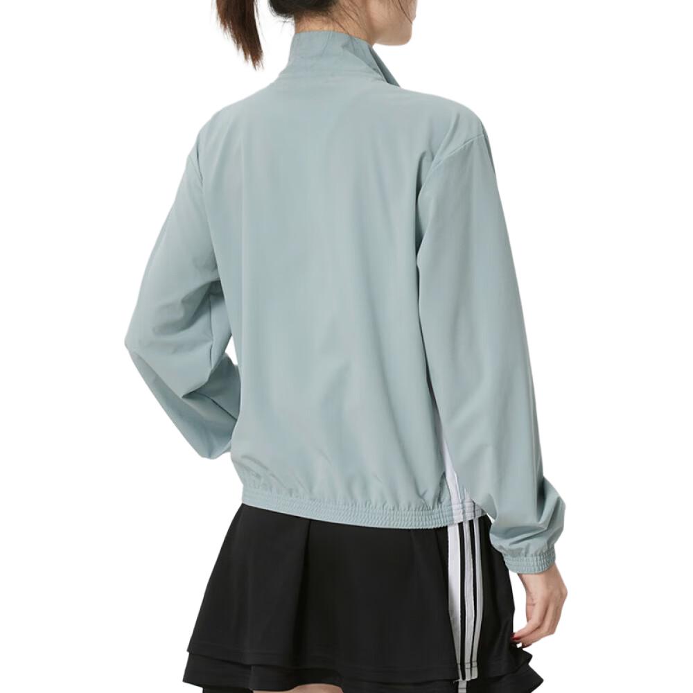 Adidas Windproof Sweat-Wicking Quick-Dry Loose Three-Stripe Zip-Up Hooded Long Sleeve Running Jacket Women jackets KC5489