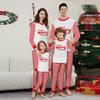 Christmas Parent-child Outfit Letter Print Long-sleeved Trousers Pajamas Set Striped Red And White Color Matching Home Clothes