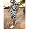 2026 New Plus Size Men's 3D Print Short Sleeve Set - Soft Knit Set