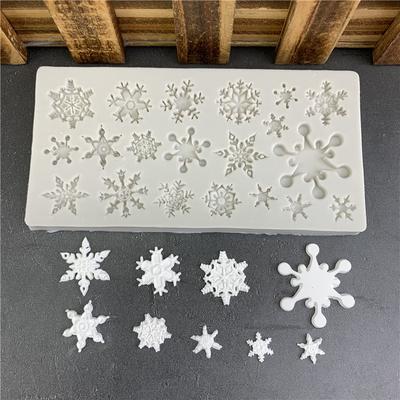 Mini Weihnachten Schneeflocke Poröse Silikonform Zuckerkuchen Dekor Schokolade Süßigkeit Backform DIY Gips Ornament Schneeflockenform