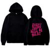 Oversized Hooded Sweatshirt Women Men Long Sleeve Fleece Lined Casual Streetwear With Letter Print
