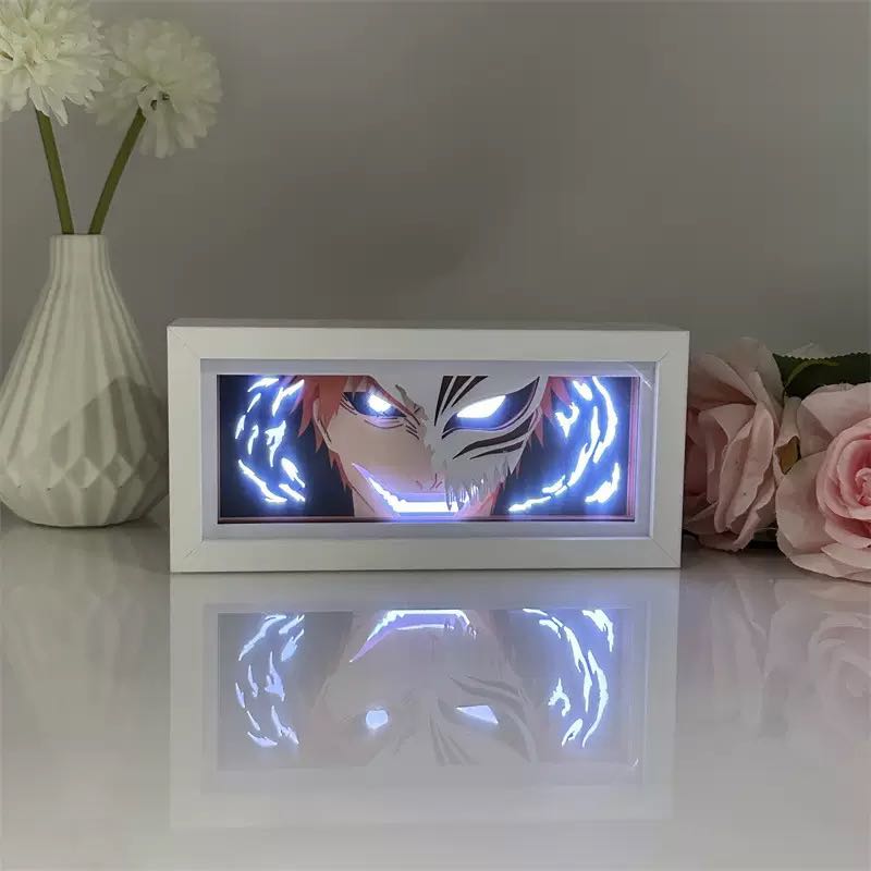 Bleach Ichigo Kurosaki 3D Anime LED Lights Box Peripherals Acrylic Cartoon Model Bedroom Decoration Lamp Desktop Ornaments Gifts