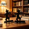 Par de Sujeta Libros Metálicos, Sujeta Libros de Gato, Sujeta Libros Lindos para Estanterías, Tope de Soporte Decorativo Resistente, Decoración para Escritorio de Oficina en Casa, Estantería