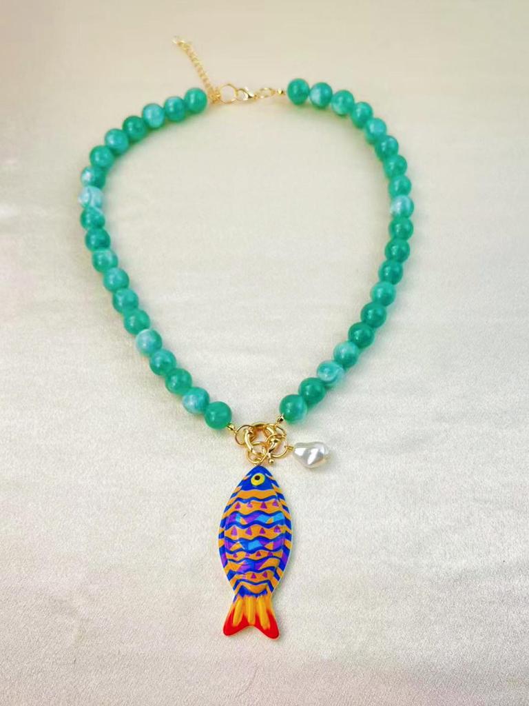 ZA Ocean Resort Women's Handmade Beaded Necklace with Clownfish Pendant