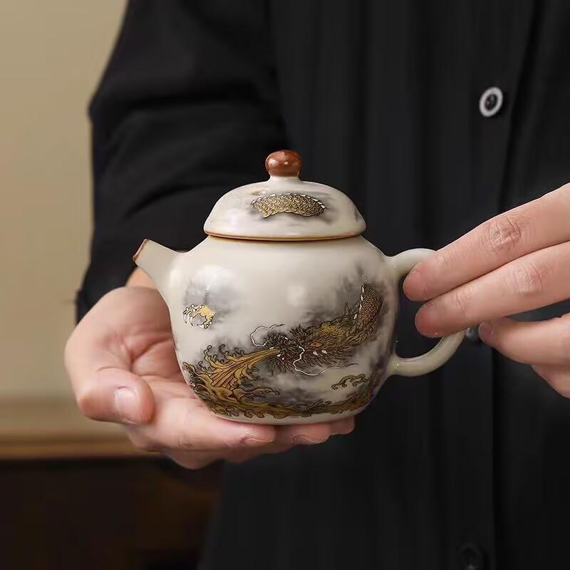 Jinlong Spitting Water Cover Bowl Ceramic Fair Cup Tea Sea Teapot Tea Cup Tea Ceremony Accessories Six Gentlemen Tea Leak Filter Tea Wash