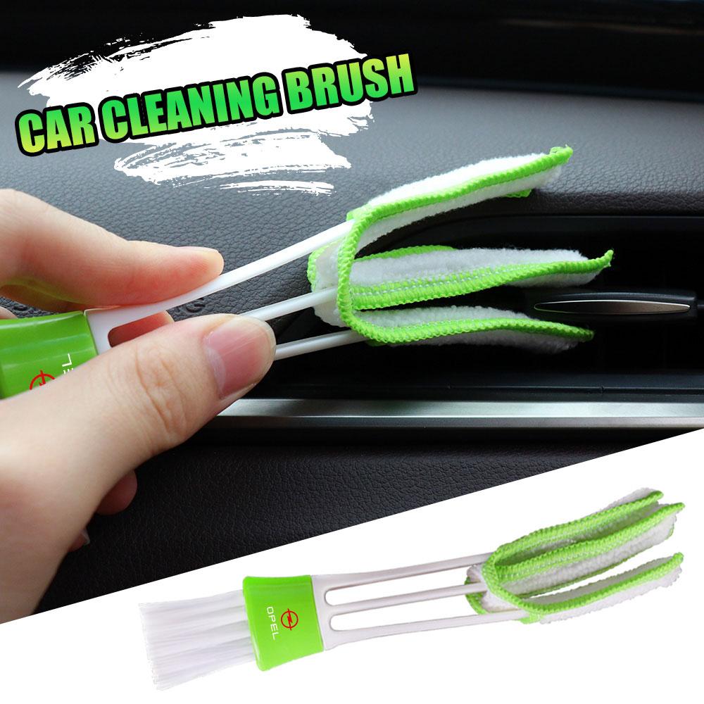Car Plastic Cleaning Brush Auto Air Conditioning Vent Interior Detail Brush For Opel Mokka Corsa Meriva Zafira H G Car Valve Cap
