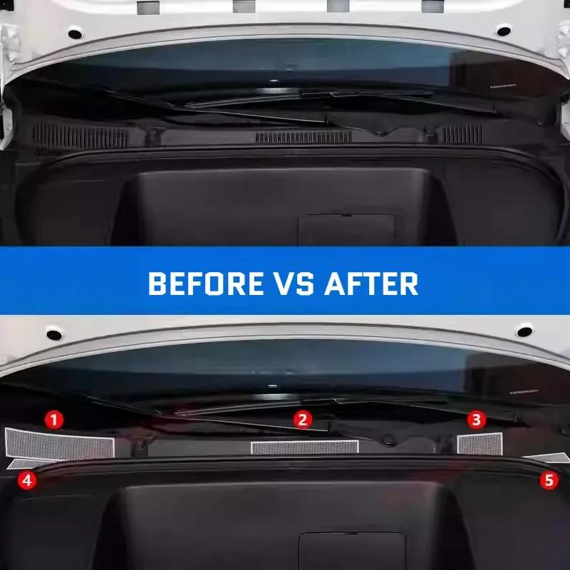 For Geely EX2 2025 2026 Front Engine Dust Cover Stainless Steel Hood Air Outlet Protective Cover