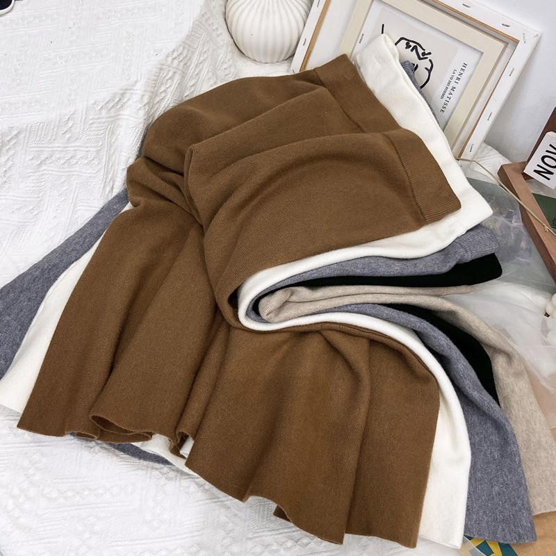 Mid To Long Knitted Fishtail Skirt for Women Autumn and Winter High Waist and Hip Hugging Skirt Half Skirt
