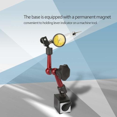 Yosoo Dial Test Indicator, Dial Test Indicator Gauge, Magnetic Base Holder, Permanent Magnetic Stand, No Reaction Force, Simple Measuring Tool, Measur