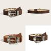 Fashionable Carved Metal Buckle Women Casual Suede Waist Belt For Stylish Outfits