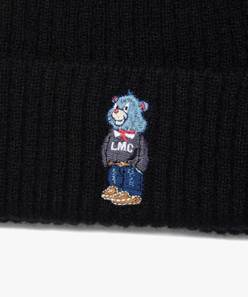 LMC Emb Bear Knit Beanie Black