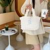 1 Bubble handbag carry-on bag canvas bag casual lazy style solid color zipper shopping bag