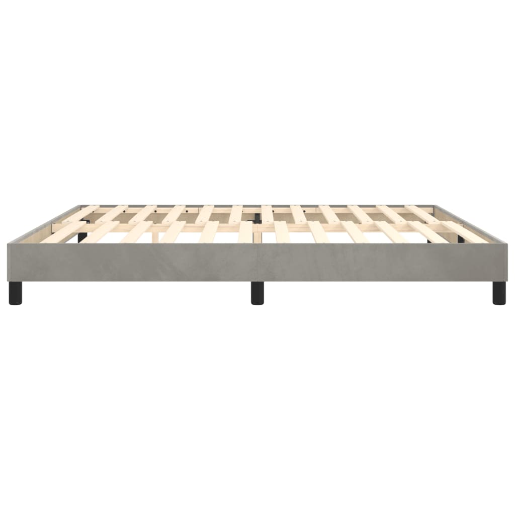 Box Spring Bed Frame Light Grey 200x200 cm Velvet