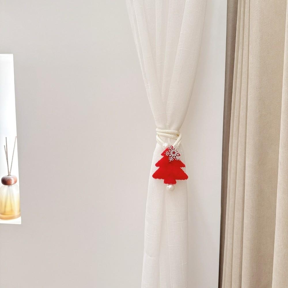2PCS/SET Exquisite Snowflakes Curtain Rope Plush Curtain Strap Cute Curtain Buckles  Window Curtain
