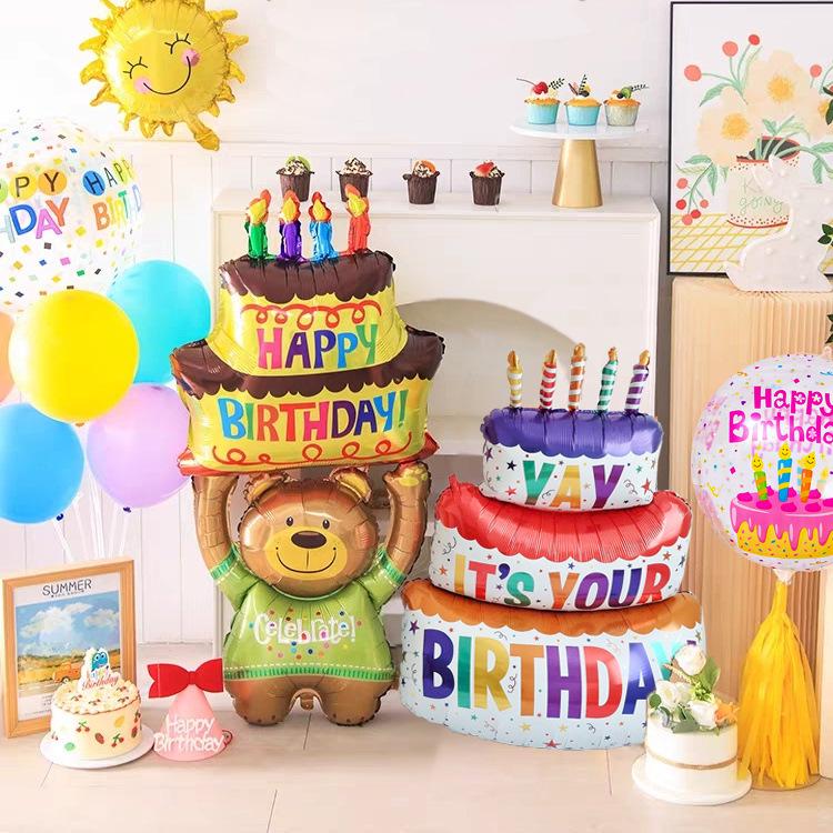 Little Bear First Birthday Party Decorations: Balloons, Cartoon Numbers & Photo Booth Props