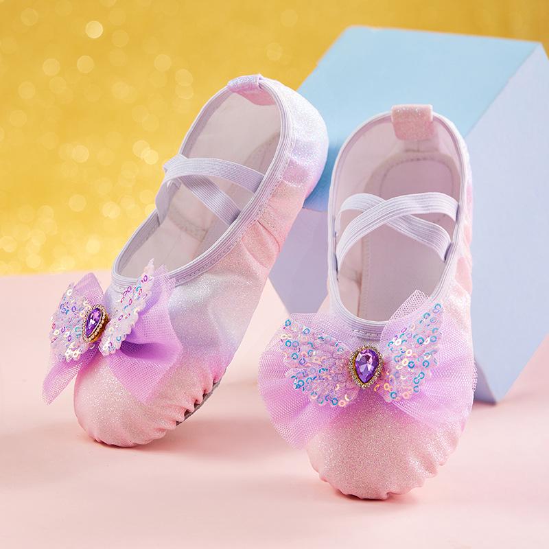 

Kids Rainbow Ballet Shoes: Non-Slip Soft Sole Dance Shoes for Girls 30 фиолетовый
