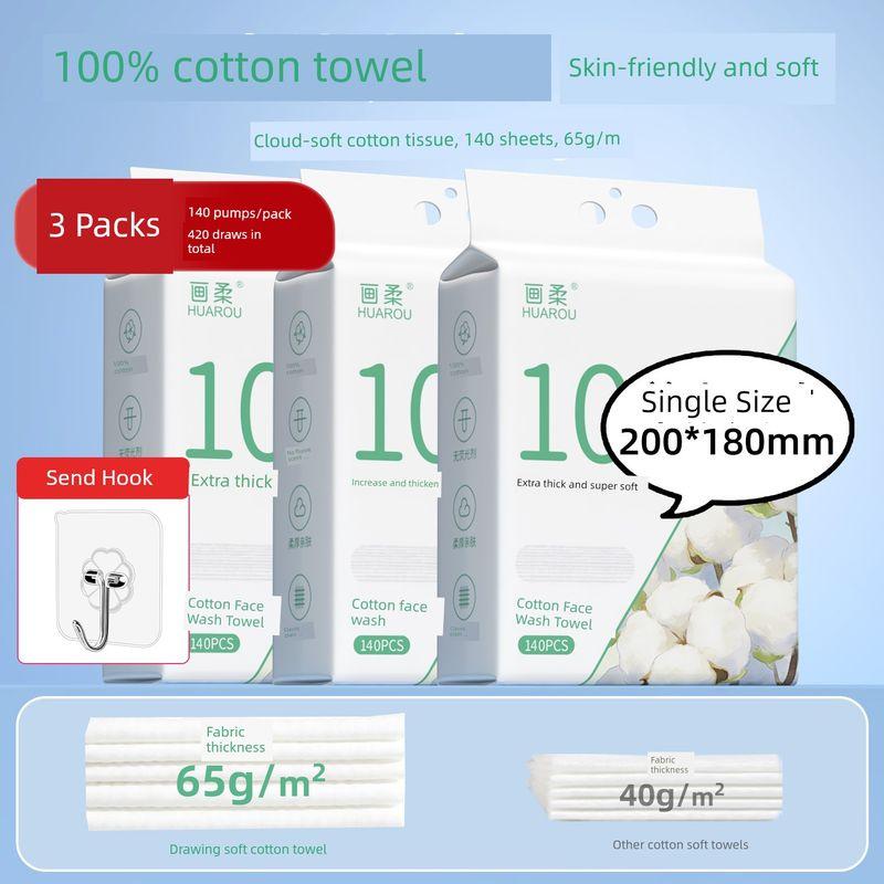 Disposable Face Towels, Pure Cotton, Special for Beauty Salons, Large Roll Cotton Soft Towels, 100% Cotton Cleansing Towels, Thickened and Enlarged