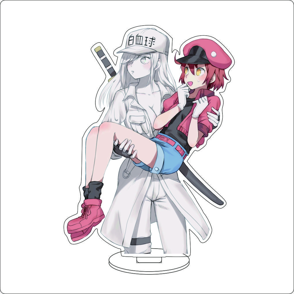 16CM Anime Cells At Work Cosplay Acrylic Stand Ornaments Macrophages Platelet Red Blood Cell Leukocyte Figure Stand Gifts