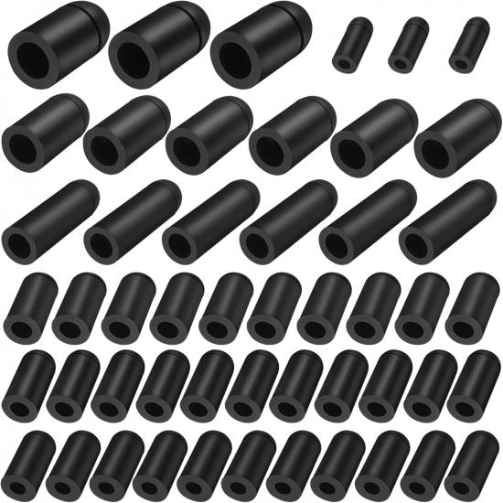 115PCS Nylon Vacuum Connectors, 63 PCS Assorted Vacuum Plugs Hose End Caps Assortment Kit, Black