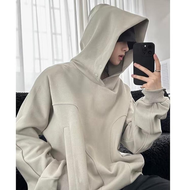 American Retro Heavy Stiff Hooded Sweater Men's and Women's Spring and Autumn High-end Niche High Street Vibe Hoodie Jacket