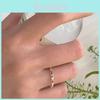 Dazzling Rainbow Glitter Copper Ring For Women Adjustable Open Geometric Design