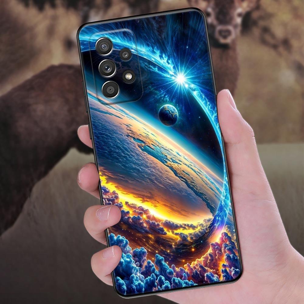 Sky Space Moon Stars Universe Phone Case For Samsung Galaxy A57 A56 A37 A55 A36 5G A26 A54 A52 A35 A34 A25 A17 A16 A15 A07 Cover