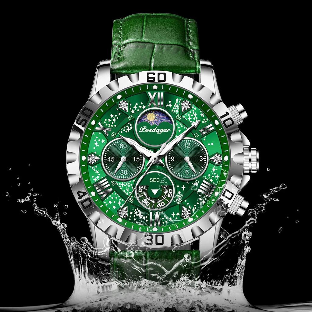 Top Military Man Wristwatch Waterproof Luminous Chronograph Leather Exquisite Watches Men Sports Quartz Watch