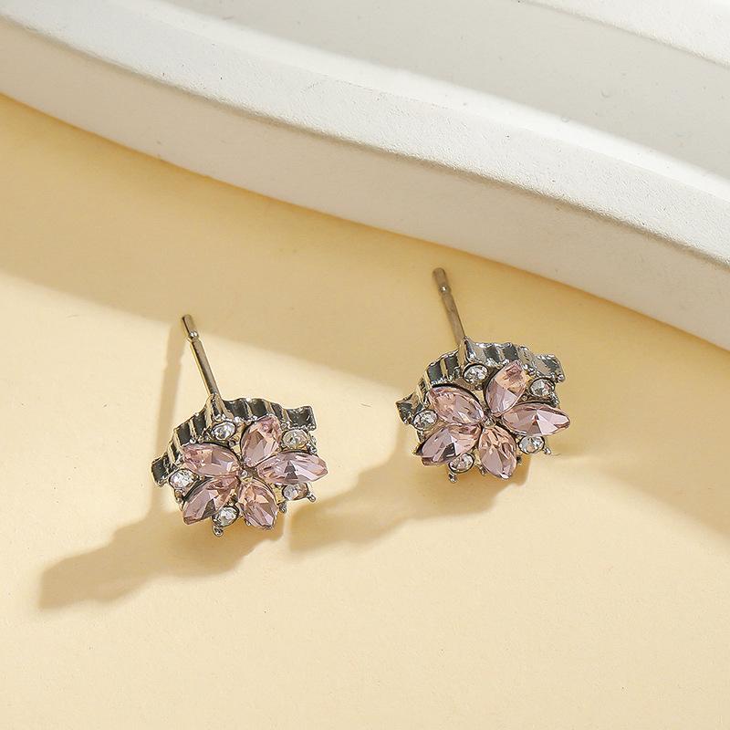 BlingBay Women's Dangle Earrings Simple Sweet Pink Sweet Flower Shaped Dangle Earrings Girls Party Birthday Jewelry Gift