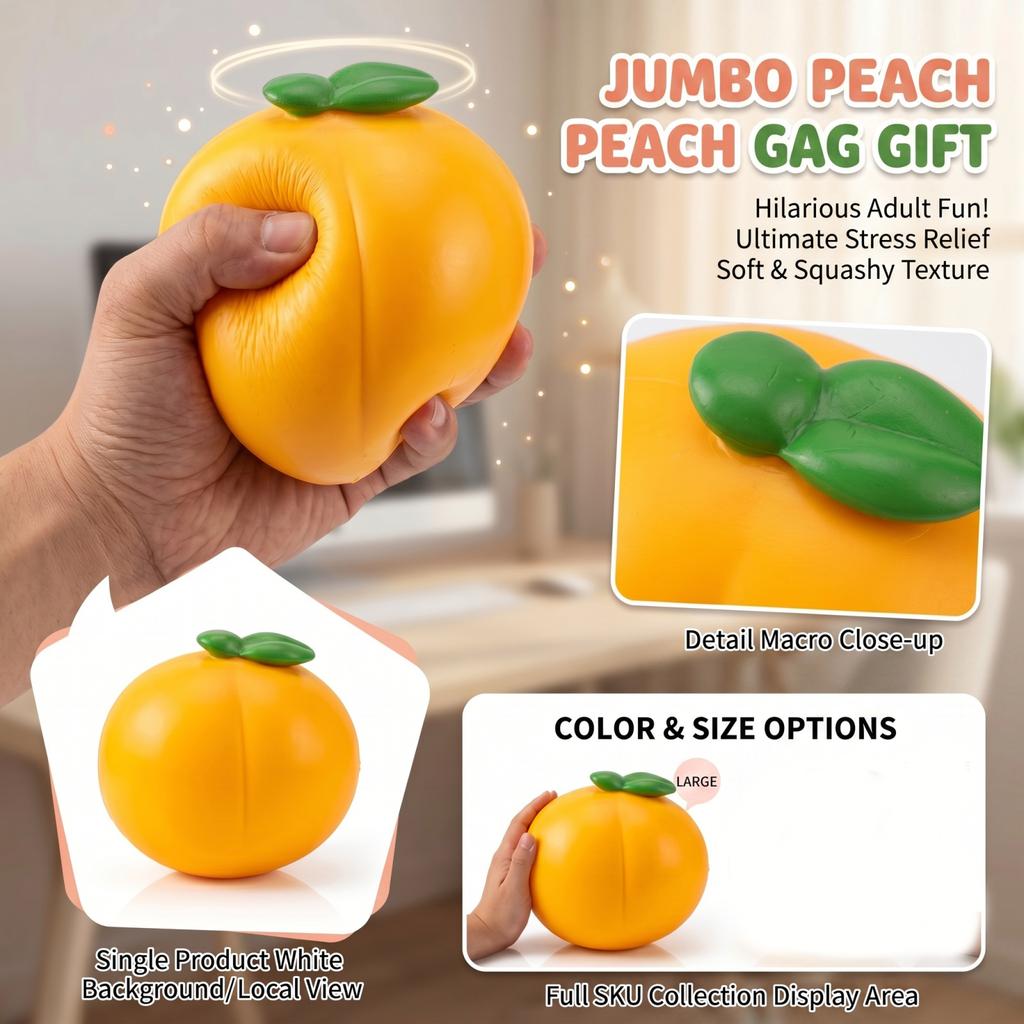 Soft Stress Ball, Funny for Adults, Large Toy, Novelty Desk Toy for Fun and Relaxation