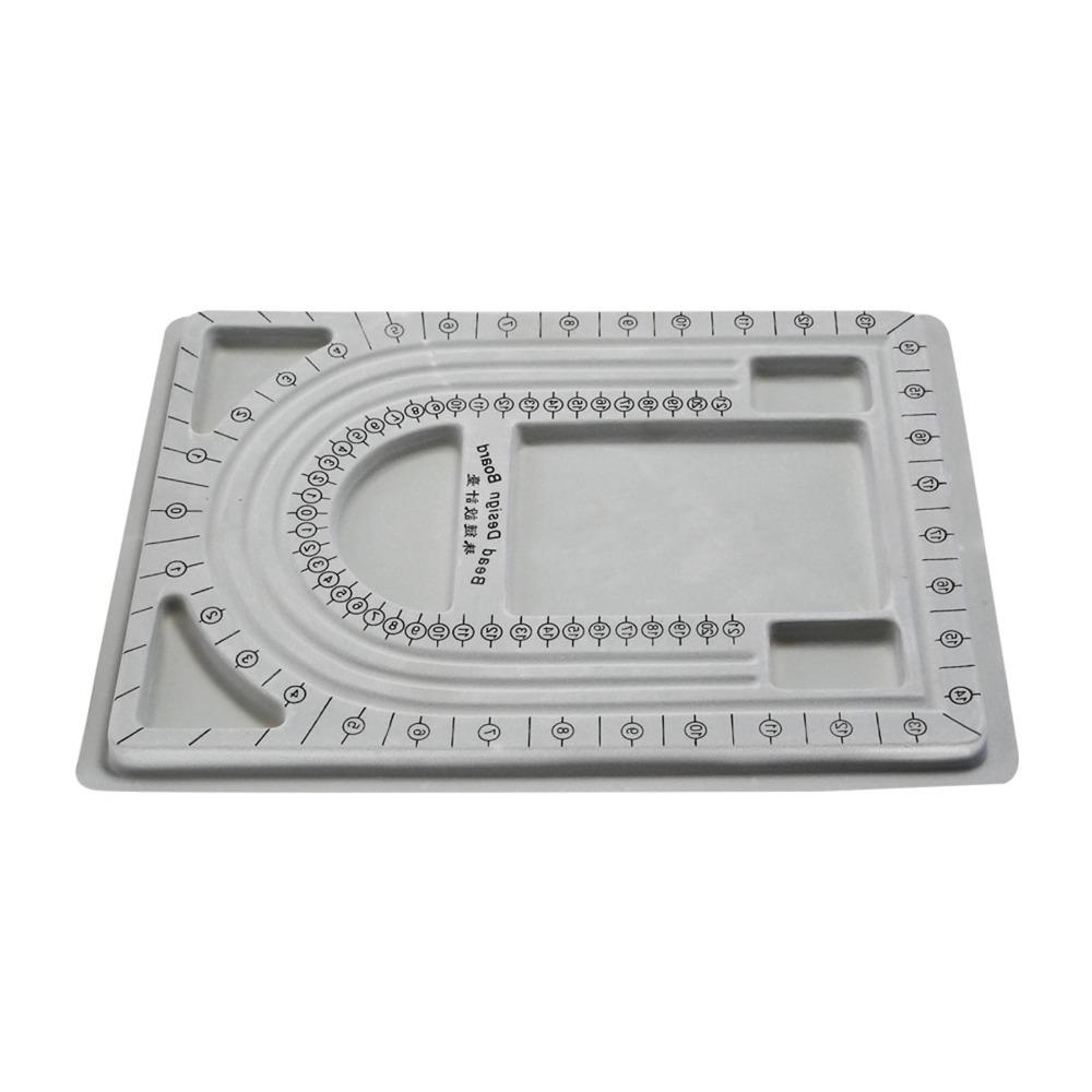 Grijs Hars Kralenbord 32x24CM Meetlat Kralen Sieraden Organizer Praktisch Gereedschap Kralen Rijg Gereedschap Ontwerp Tray