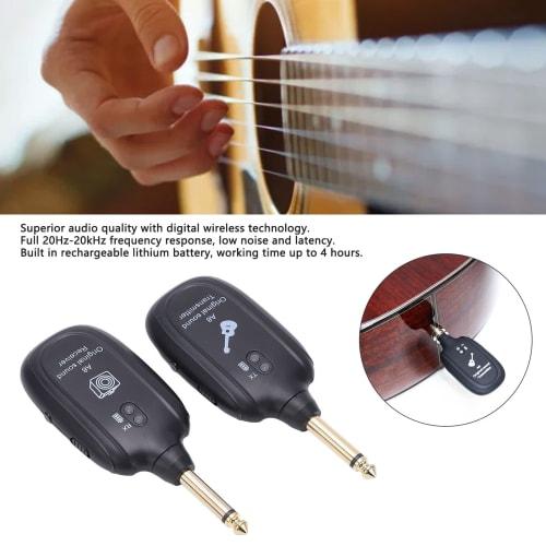 HAIBING Guitar Wireless System with Built-in Rechargeable Battery, UHF Transmission, Niose Rechargeable for Bass Guitar Playing