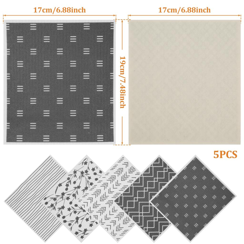 5/6/12 Stück Schwedische Spültücher Saugfähige Zellulose-Schwammtücher Kratzfrei Schwedische Handtücher Biologisch abbaubare Küchenreinigungswerkzeuge