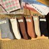 Korean Sister Wears~ Maillard Socks Medium Tube Gray Cloth Label Shell Versatile Casual Stacking Socks