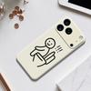 For iPhone 17 Pro Max Case Stickman Toilet Pattern Printing Straight Edge TPU Phone Back Cover