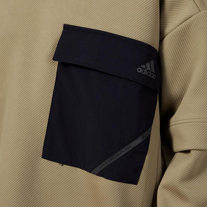 Adidas Colorblock Tasche Sport Rundhals-Sweatshirt Herren Oberteile Militärgrün H39348