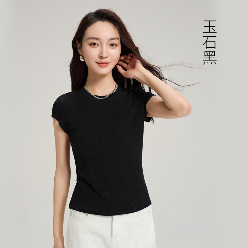 Tencel Lyocell Wool Flying Sleeve T-shirt Women's Summer New Cool Commuter Short-sleeved Top