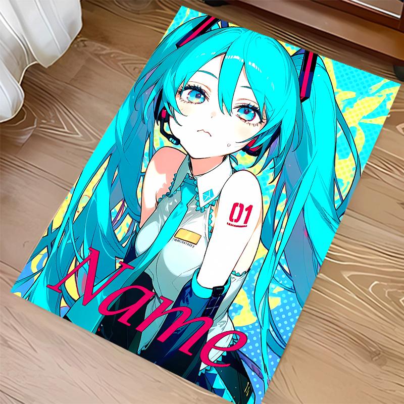 Custom personalization Hatsune Miku Print Area Rug - Soft, Washable Non-Slip Indoor Mat,Living Room,Home&Office Decorative Rug